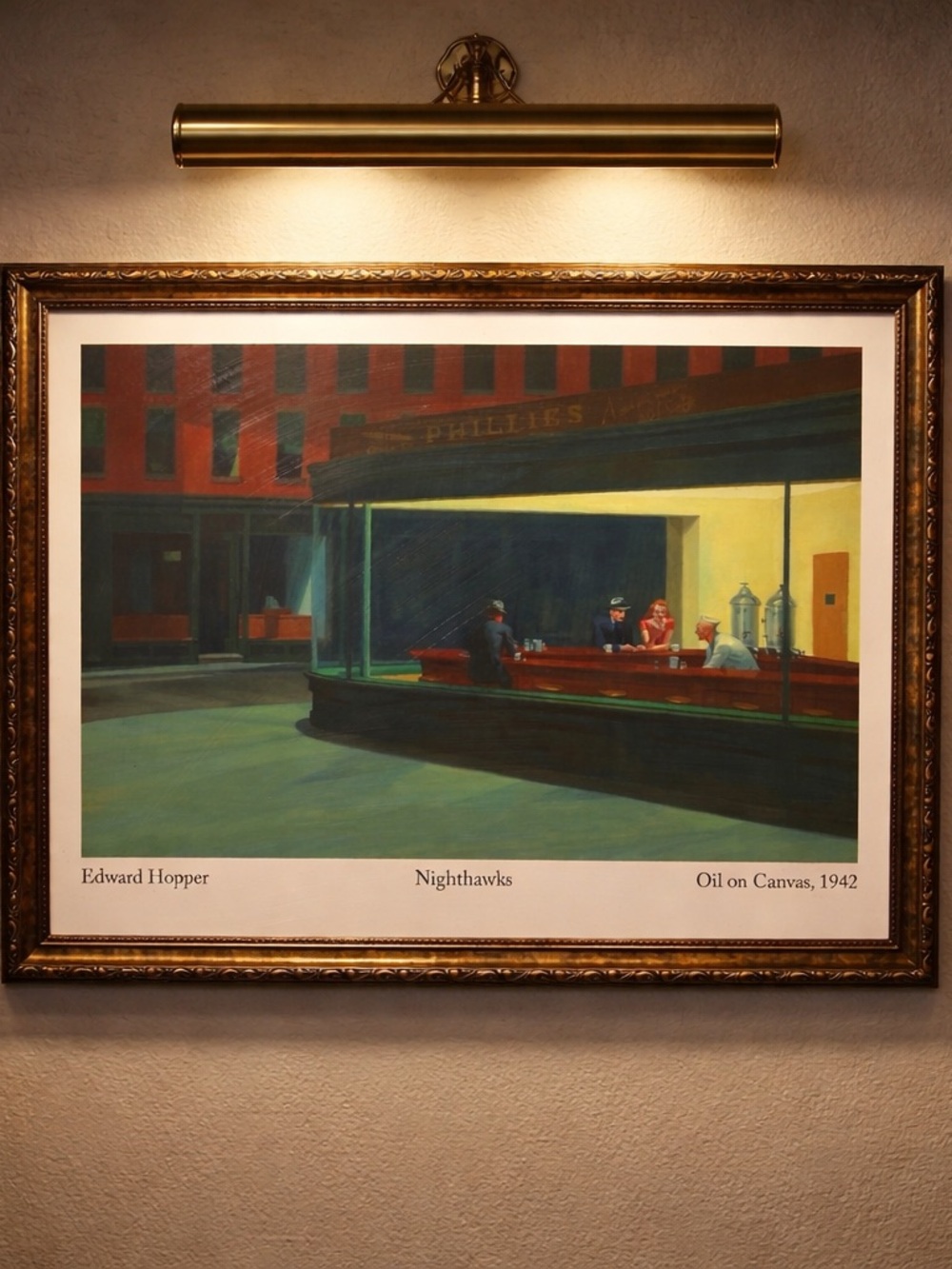 Edward Hopper 'Nighthawks' Framed Wall Art - Multi-Color 18x22”